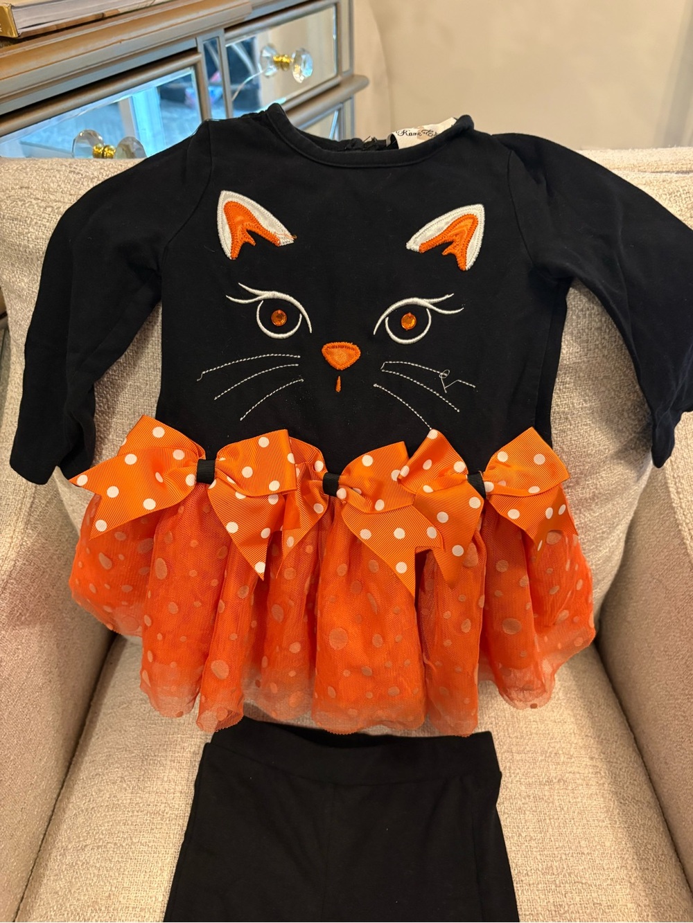 Black and Orange Kitty Tutu Dress - Kids Costume
